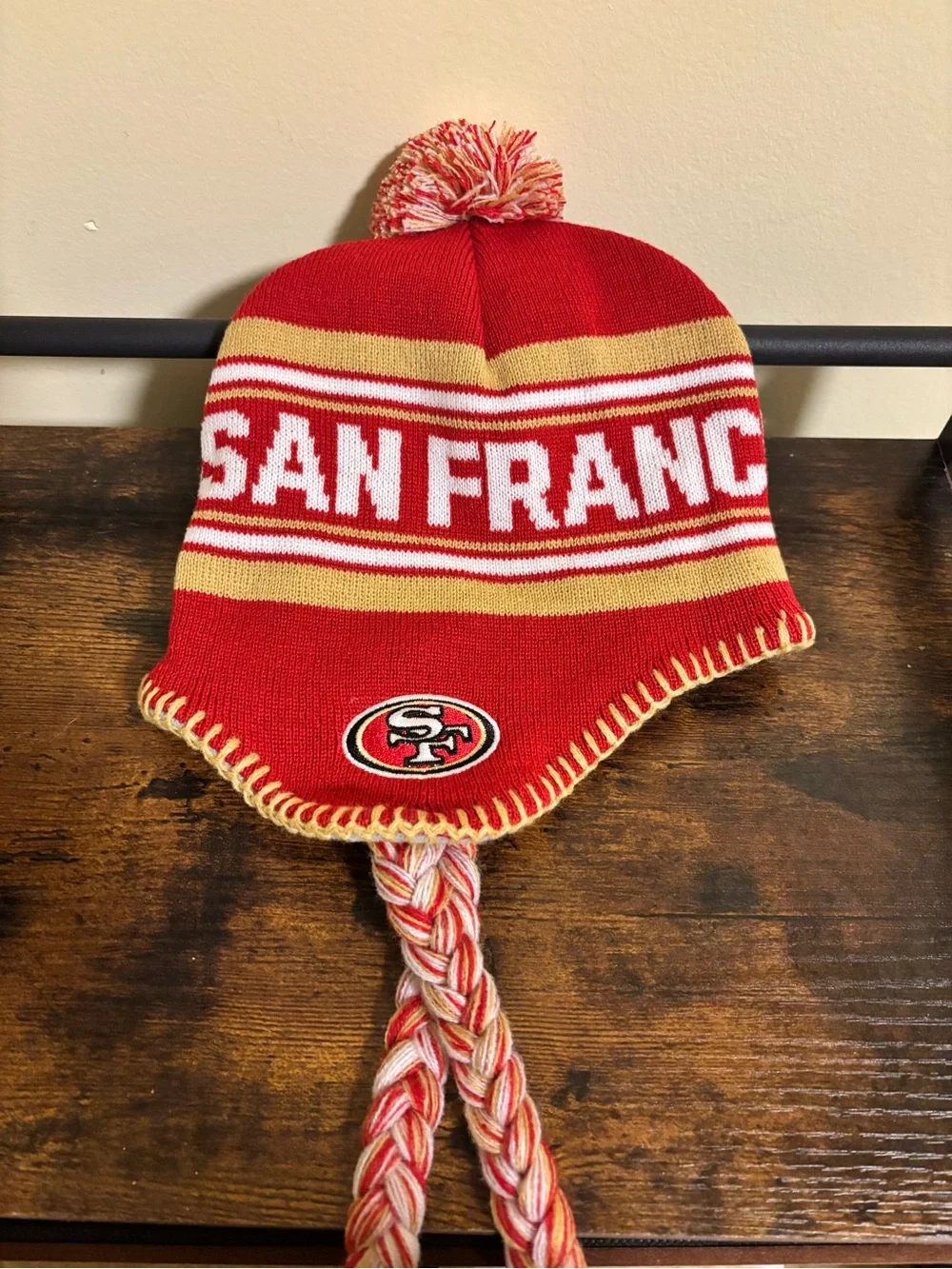 Kids Red Knit Pom Pom Hat